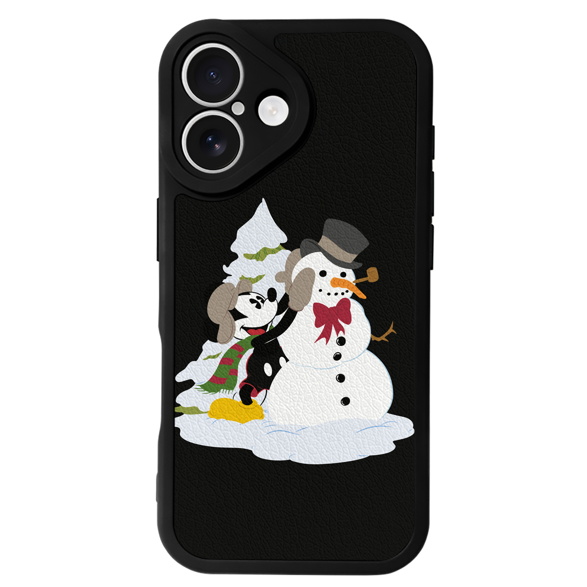 （画像用） ミッキーマウス Mickey Mouse 【iPhone 16シリーズ対応】シリコンスマホケース（レザー調） 材質：シリコン
